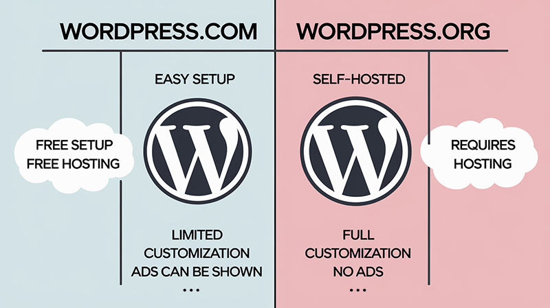Différences WordPress.com et .org